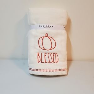 New Rae Dunn Blessed Pumpkin Set of Hand Towels